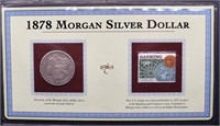 1878 Morgan silver dollar w/ info card