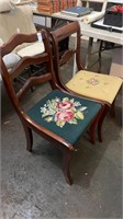 Two  rose back chairs