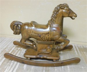 Solid Wood Carved Rocking Horse.