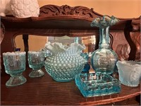 "Blue Fenton" Toothpick Holders & Vase, Misc.