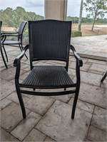 3 Pc. Armed Patio Chair Black Metal