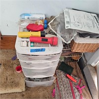 small storage bin and contents