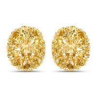 Plated 18KT Yellow Gold 4.06ctw Citrine Earrings