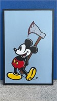 MICKEY MOUSE PAINTED WITH AXE ON CANVAS