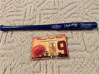 Wade Boggs Signed Mini Bat Rays w/COA