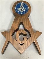 Masonic Lodge Wooden Electric Clock