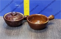 2 Vintage Pottery Soup Cups