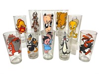 Ten 1973 Pepsi Looney Tunes Glasses
