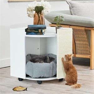Wood Cat 3-in-1 Table w/ Sisal Cat Scratching Post