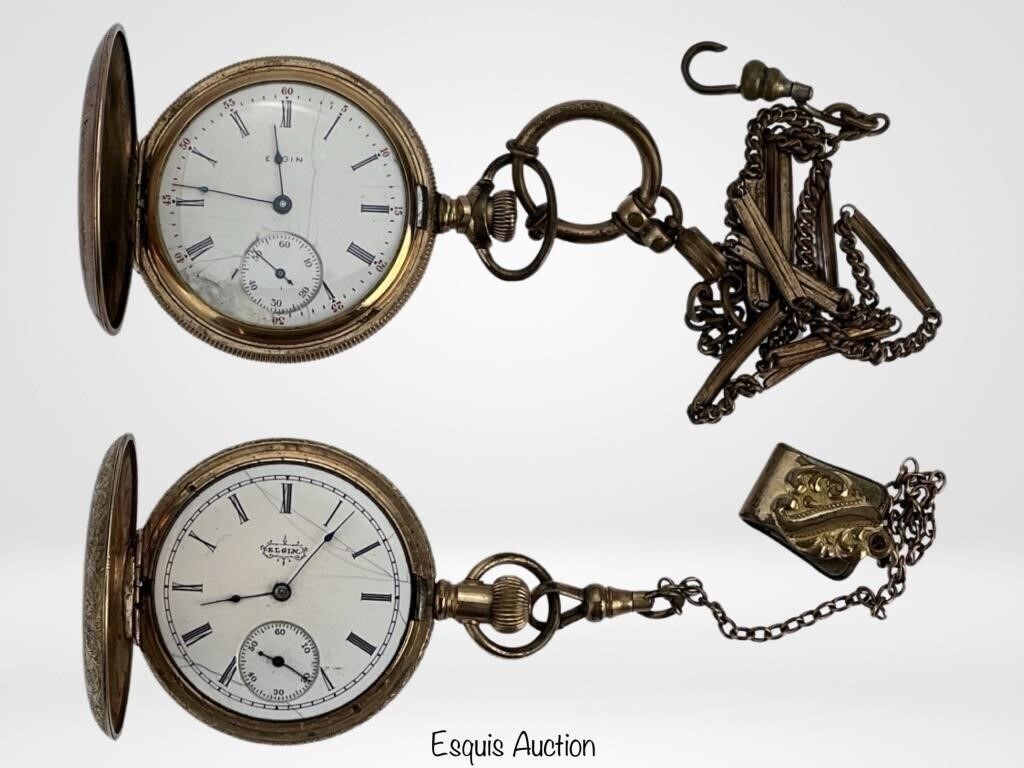 Two Antique Elgin Pocket Watches- 14k GF