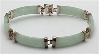 Sterling Silver And Jade Bracelet