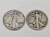 1942,43 Silver Walking Liberty Half $ Coins