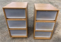 TWO RETRO PLASTIC DRAWER UNITS 13 X 17 X 25``