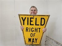 Vintage Embossed YIELD Sign 24"