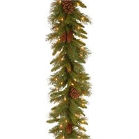 9 Ft. Pine Cone Garland with Clear Lights