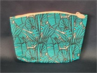 IPSY MAKE-UP POUCH GLAM TROPICAL LEAF PATTERN