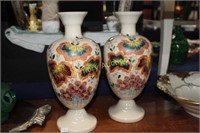 HAND PAINTED BRISTOL GLASS VASES