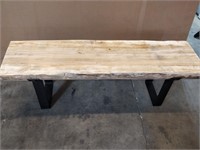 Custom Log Bench - Unstained Ash