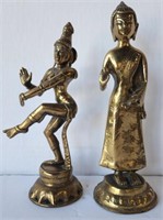 Brass Dancing Archanarishvara & Buddha.