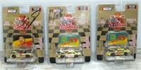 3 SIGNED NASCAR RACING CHAMPIONS GOLD CHROME CARS