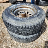 2- 235/75R15 Wheels 70% Tread