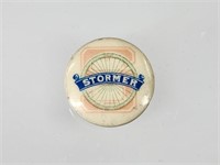 EARLY STORMER BICYCLE WHEEL CELLULOID BUTTON