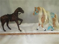 2pc Child's Large Molded Horse Toys