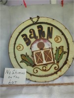 "Barn" 3D Welded Metal Art Sign - 23" Diameter