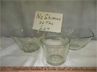 3pc Vintage Glass Serving Bowls / Center Bowls