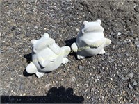 (2) CONCRETE FROGS