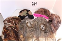 (2) Camouflage Hats, (1) Hood w/Snaps, (3) Face