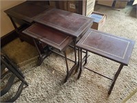 (4PC) MATCHING WOODEN TABLE SET
