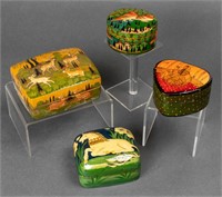 Kashmiri Hand Painted Lacquered Boxes, 4