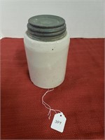 MACHOP POTTERY 1QT JAR W/ LID 1899