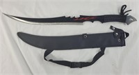 28" sword w/ fire embellishment and sheath