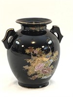 Japanese Peacock and Floral Porcelain Vase