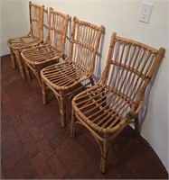 Set of 4 Vintage Bamboo/Rattan chairs