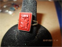 Sterling Cinnabar Ring-2.1 g