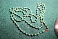 Vintage Green Bead Necklace