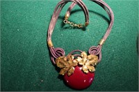 Vintage Necklace Red/gold