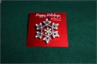 Happy Holidays Snowflake Pin
