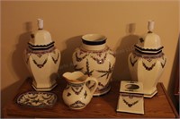Hand Painted Ceramic Items (lamps, pitcher, dish..