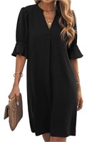 ($39) Famulily Womens Dresses V Neck Puff