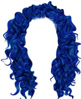 CURLY BLUE WIG