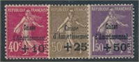 FRANCE #B35-B37 MINT FINE-VF H