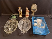 Assorted items including (2) serving dishes,