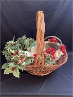 Baskets and Christmas decor
