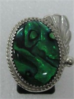 Sterling SIlver Abalone Shell SW Ring Hallmarked