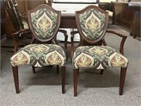Pair Of Nice Solid Wood Arm Chairs, Ex. Cond.