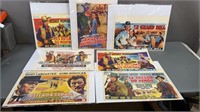 7pc Vtg Belgian Western Movie Posters